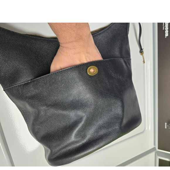 Fossil Talulla Hobo Shoulder Bag Purse Black Leather SHB2840 - Picture 9 of 13